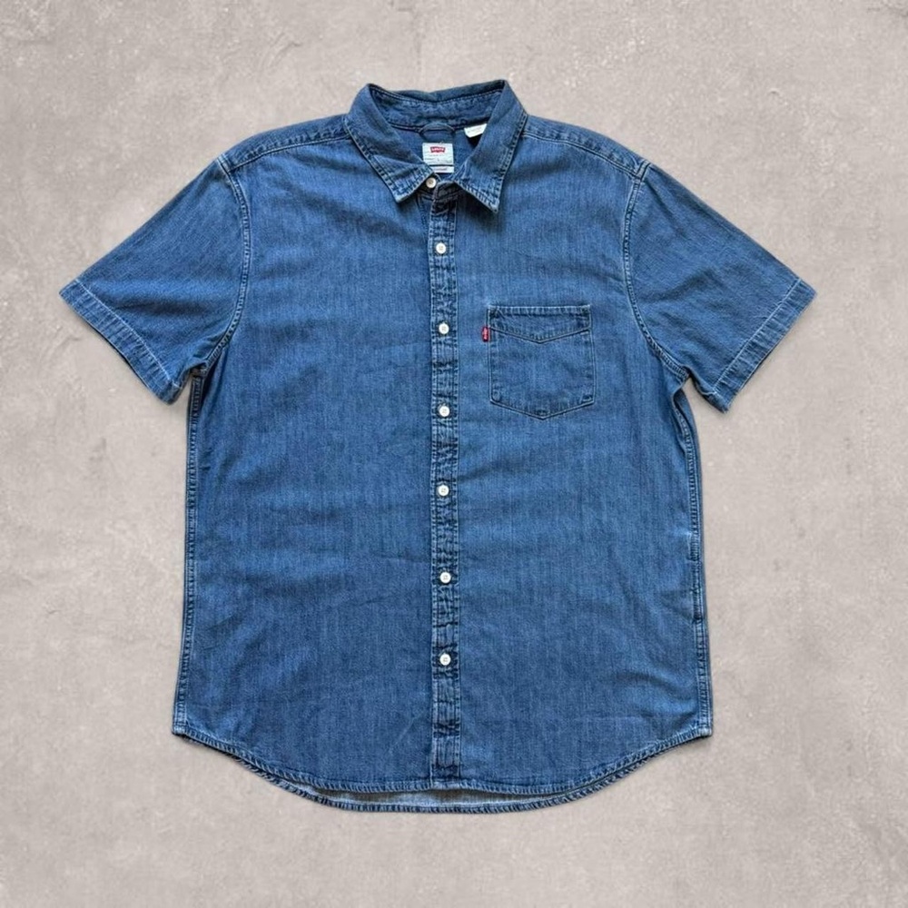 Vintage Levis Denim Button Up Short Sleeve Shirt